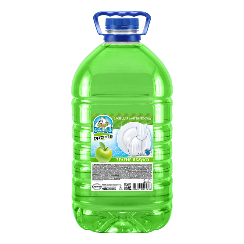 Засіб для миття посуду BALU® OPTIMA "Зелене яблуко", пл. пет 5 л